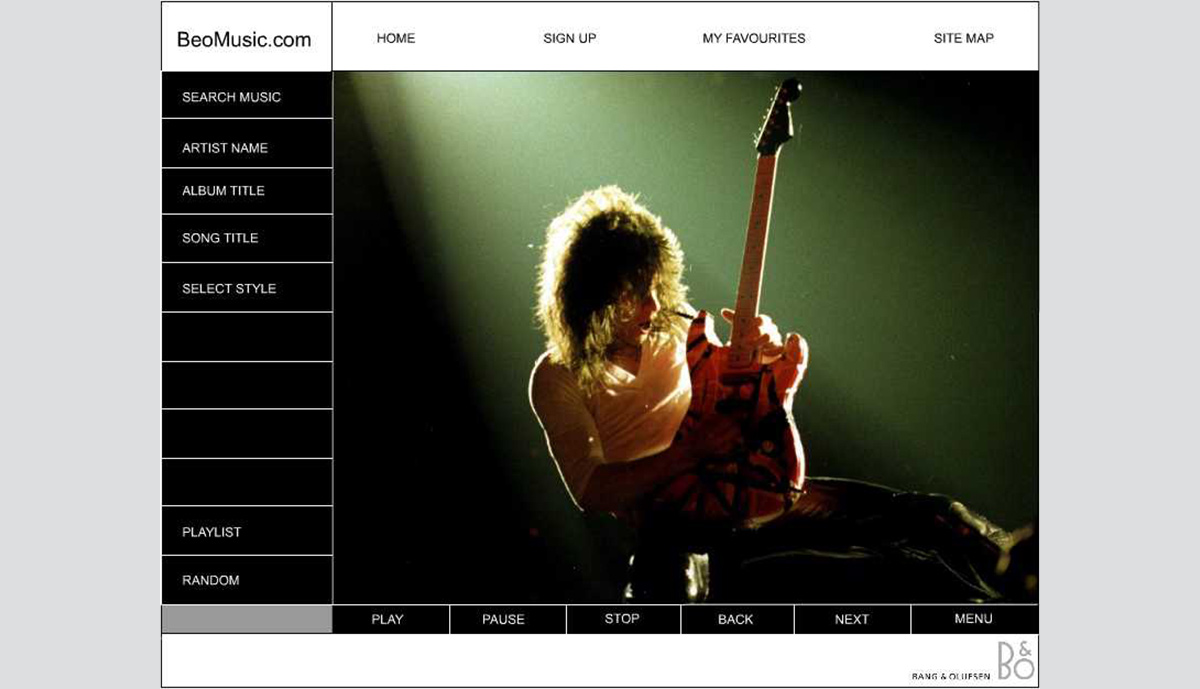 Beomusic.com streaming music platform interface