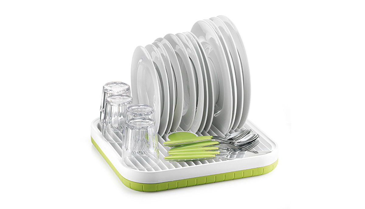 Guzzini Dish&Drain compact dish drainer holding plates and glasses